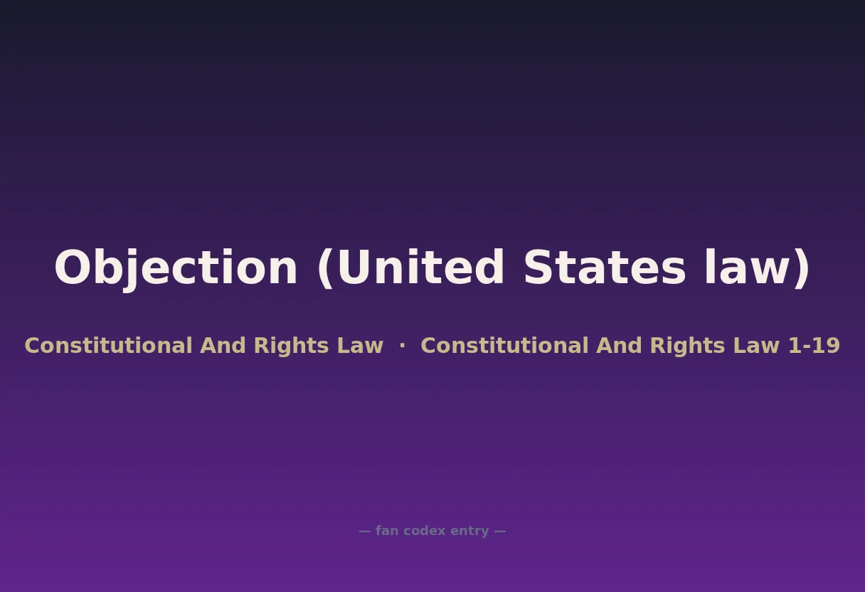 Objection (United States law)