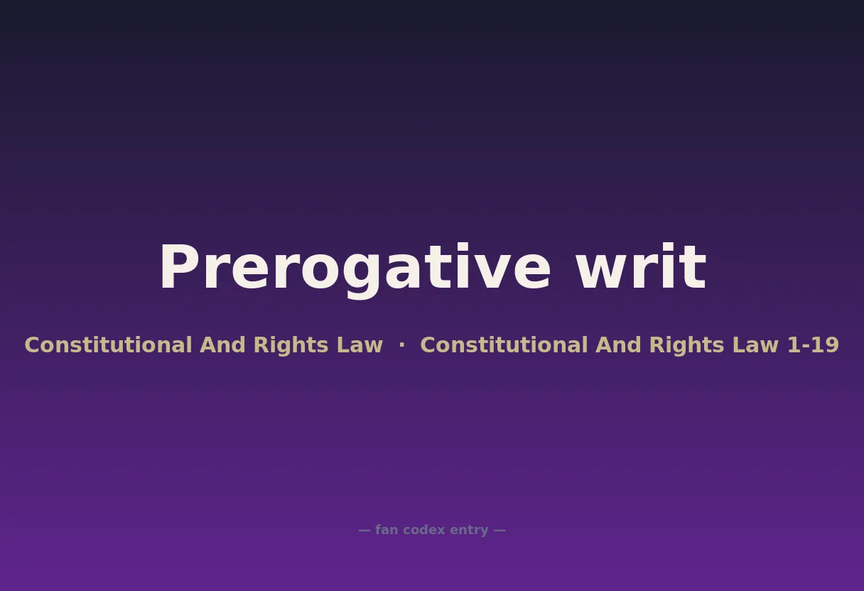 Prerogative writ